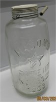 LARGE GLASS MASON JAR WITH LID AND BALE NOV 30TH