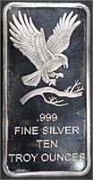 (1) 10 OZ .999 SILVERTOWNE EAGLE BAR