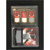 Pair Of Mlb Game Used Jersey Cards