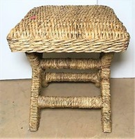 Woven Rush Wrapped Stool
