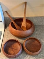 Wooden salad serving bowl & more