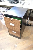 Two draw metal file cabinet