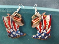 July 4th Earrings - 2" - 2"