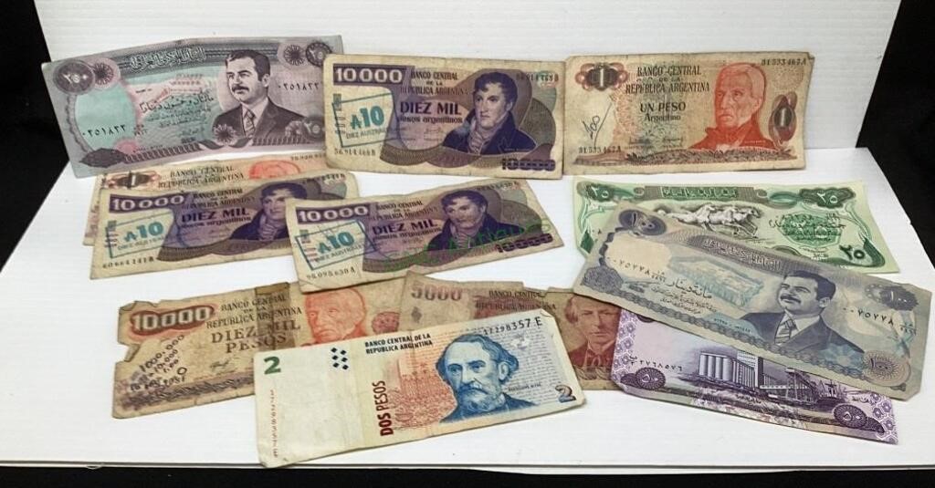 Lot of foreign paper currency includes