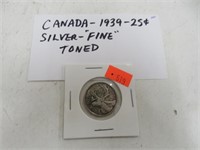 1939 Can silver 25 cent coin