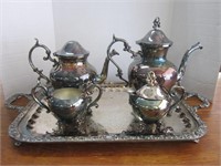 SILVERPLATE COFFEE SERVICE WITH TRAY