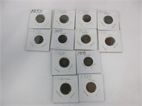 12 Indian head pennies 1897-1908 complete order