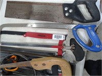 Lot of Small Hand Saws & Pressure Gauge