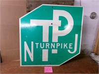 Vintage NJ turnpike metal sign
