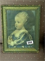 Antique Print in Ornate Frame - Child