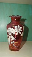 VGT Cranberry ruffle vase