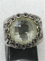 Vintage Sterling Silver Citrine Ring Hallmarked