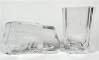ORREFORS - SWEDISH ART GLASS PAIR