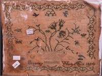 An early sampler signed Brearley, 1826,