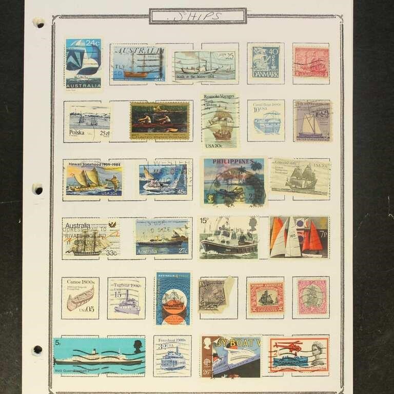 Worldwide Stamps Ships topical collection of 500+
