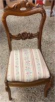 1 WOODEN WITH ROSE DESIGN CHAIR / NO SHIPPING