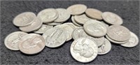 (25) Silver Washington Quarters