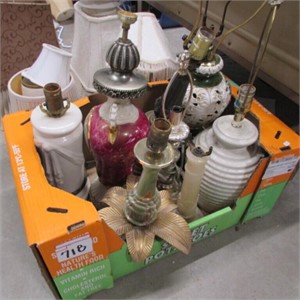 BOX OF ASST LAMPS