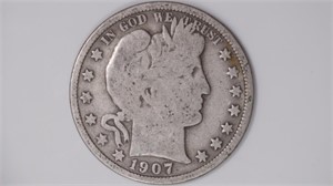 1907-S Liberty Head Barber Half Dollar