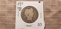 1895P Barber Half Dollar G