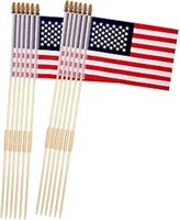 12 Pack 8x12 Inch American Flags On Stick, America