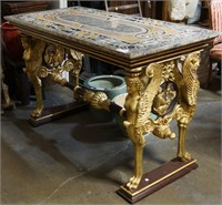 NEOCLASSICAL STYLE INLAID MARBLE TOP TABLE