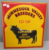 Tin Minnesota Valley Co-op sign. Measures: 13" H