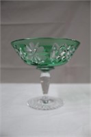Crystal cut to clear pedestal candy dish, 6.25 X