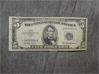 1953 STAR $5 Silver Certificate