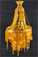 Vintage Unique Fish Scale Hanging Art Chandelier