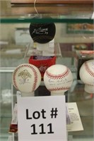 3 autographed baseballs: