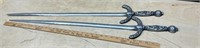 2 Decorative Metal Swords 36" *LYR. NO SHIPPING