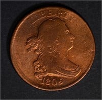 1805 HALF CENT, F/VF cleaned