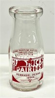 Half pt milk bottle, Hendricks Dairy, Perkasie, PA