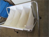 Roll Around Sorting Laundry Cart 4 Section Canvas