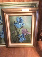 Bev Boren Bearded Iris Oil Painting 17x14