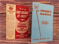 1954 & 1941 Cheverolet & Willy's Owner Manuals