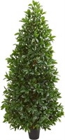 Nearly Natural 5-Ft. Bay Leaf Cone Topiary
