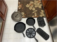 (6) cast iron items