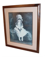 large framed print of a victorian child