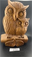 Vintage Hand Carved Large Wood Owl / Mother Owl