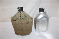 2 Canteens & Pouches (1 is a 1943 GP & Co US)