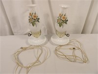 Set of Vintage Milkglass Lamps