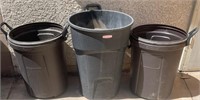 W - LOT OF 3 TRASH CANS