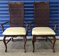 2 WOOD DINING CAPTAINS CHAIRS