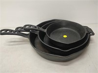 3 Nordacware Cast Iron Pans