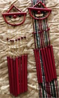 X - LOT OF 2 SANTA BAMBOO WINDCHIMES (A30)