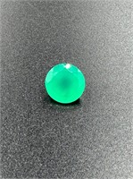 3.32 Carat Round Cut Green Emerald GIA
