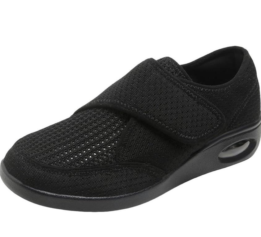 Womens Black Slip on Shoes  Adjustable Strap...