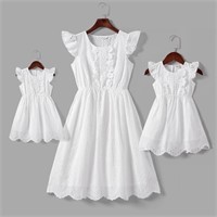 P3467  PatPat Family Matching White Eyelet Dresses